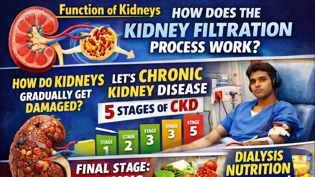 Kidneys का काम और फिल्ट्रेशन:CKD से Dialysis तक का सफर | समझें पूरी प्रक्रिया @DrAnuAgrawalDietitian