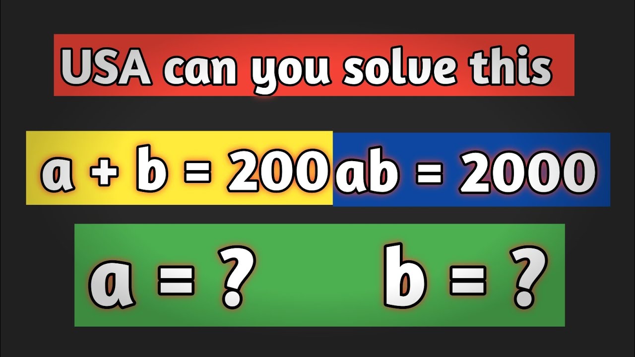 USA can you solve this ? | Open Challenge | National Math Olympiad | algebra @TheKhalilIFY #maths 
