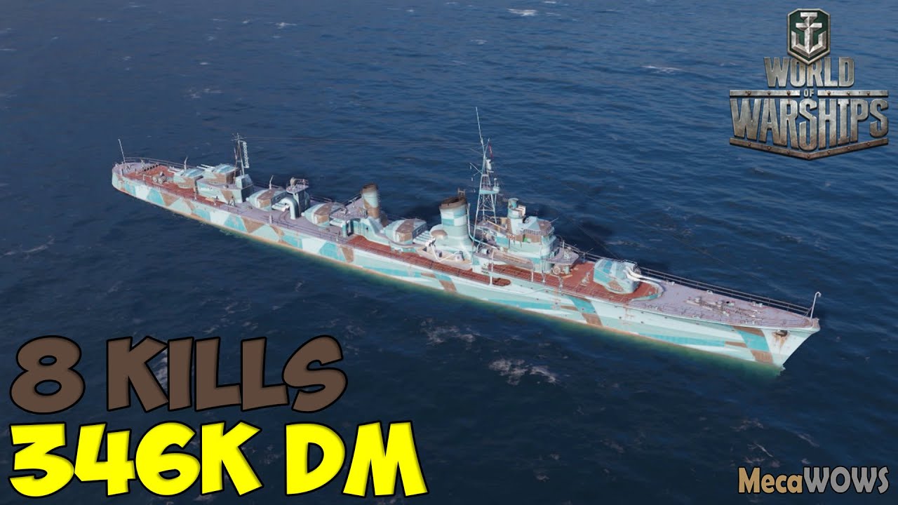 World of WarShips | Shimakaze | 8 KILLS | 346K Damage - Replay Gameplay 1080p 60 fps