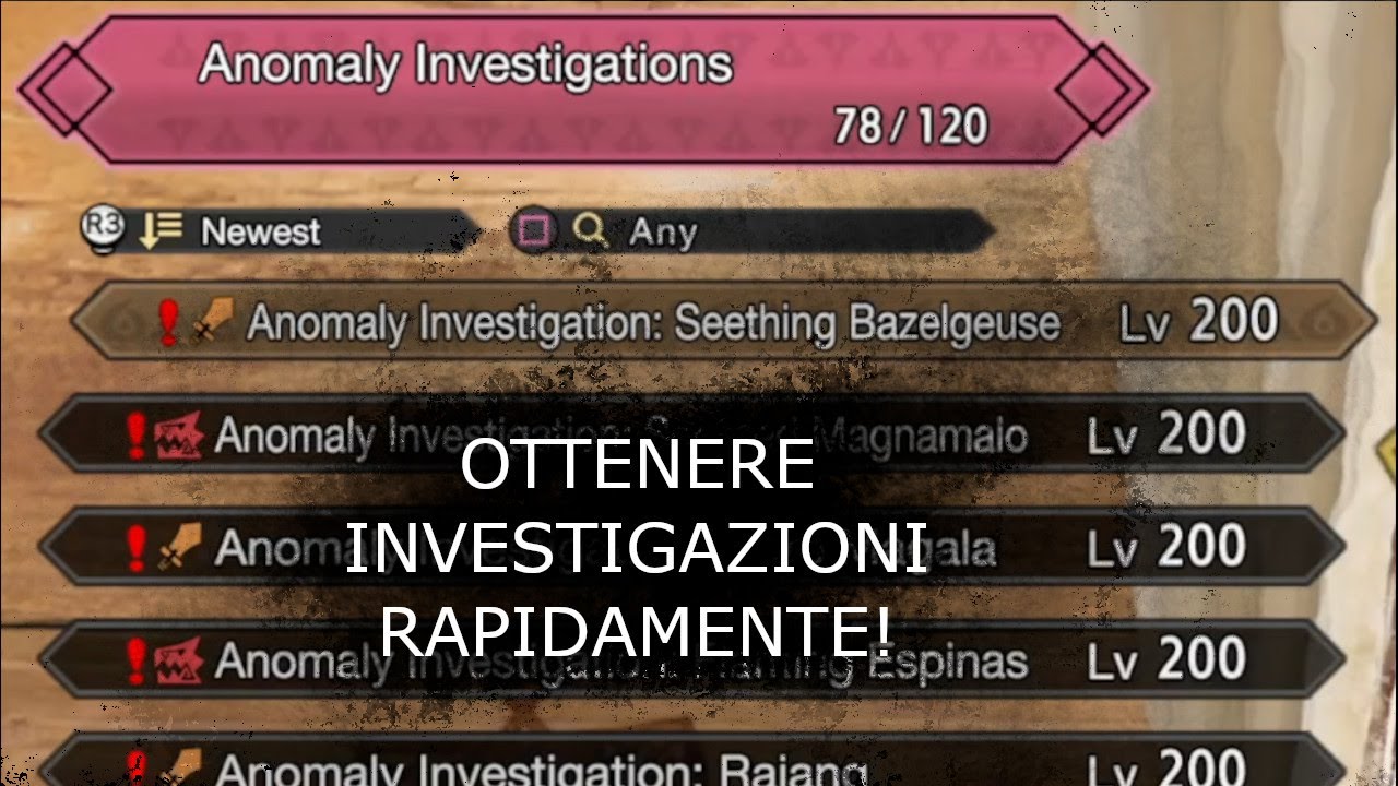 Ottenere Investigazioni Anomali Rapidamente