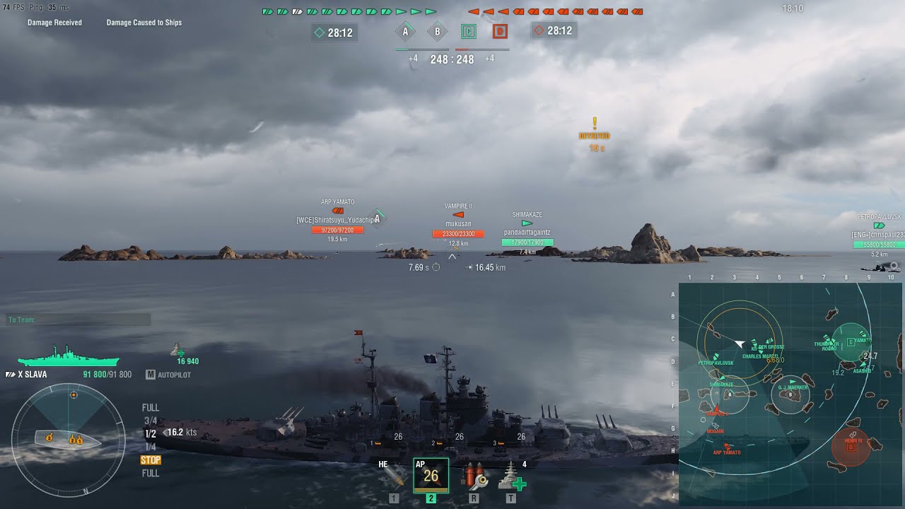 【World of Warships】Slava解説 第3回 中央プッシュ