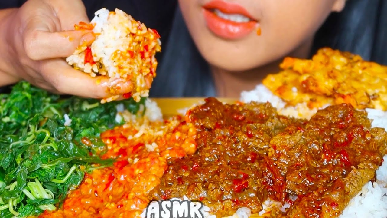 ASMR RENDANG DAGING SAPI ||EATING CHALLENGE ASMR VIDEO ||MUKBANG INDONESIAN #ASMR #asmrsounds 