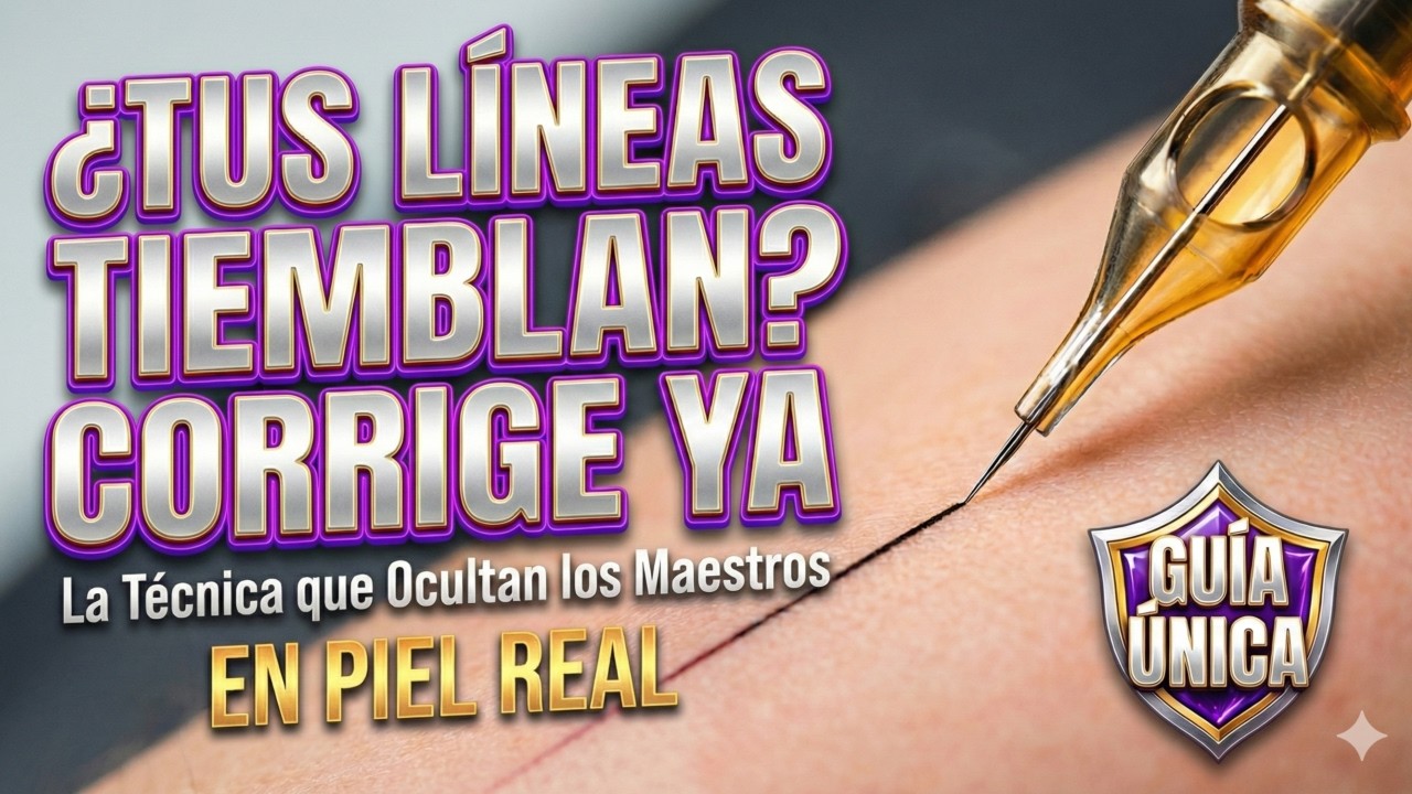 Cómo hacer LÍNEAS PERFECTAS 🤯 Tatuaje en piel real paso a paso