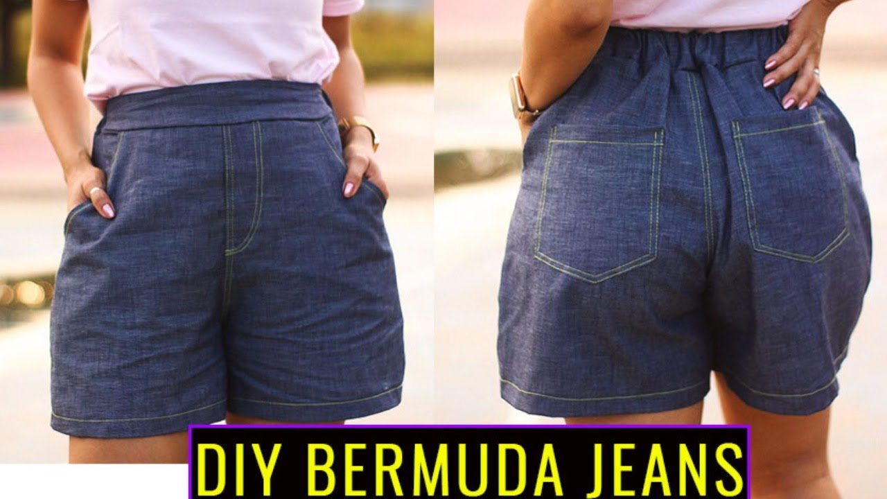 DIY Bermuda Jeans Braguilha Falsa | Molde e Costura | Dayse Costa AO VIVO