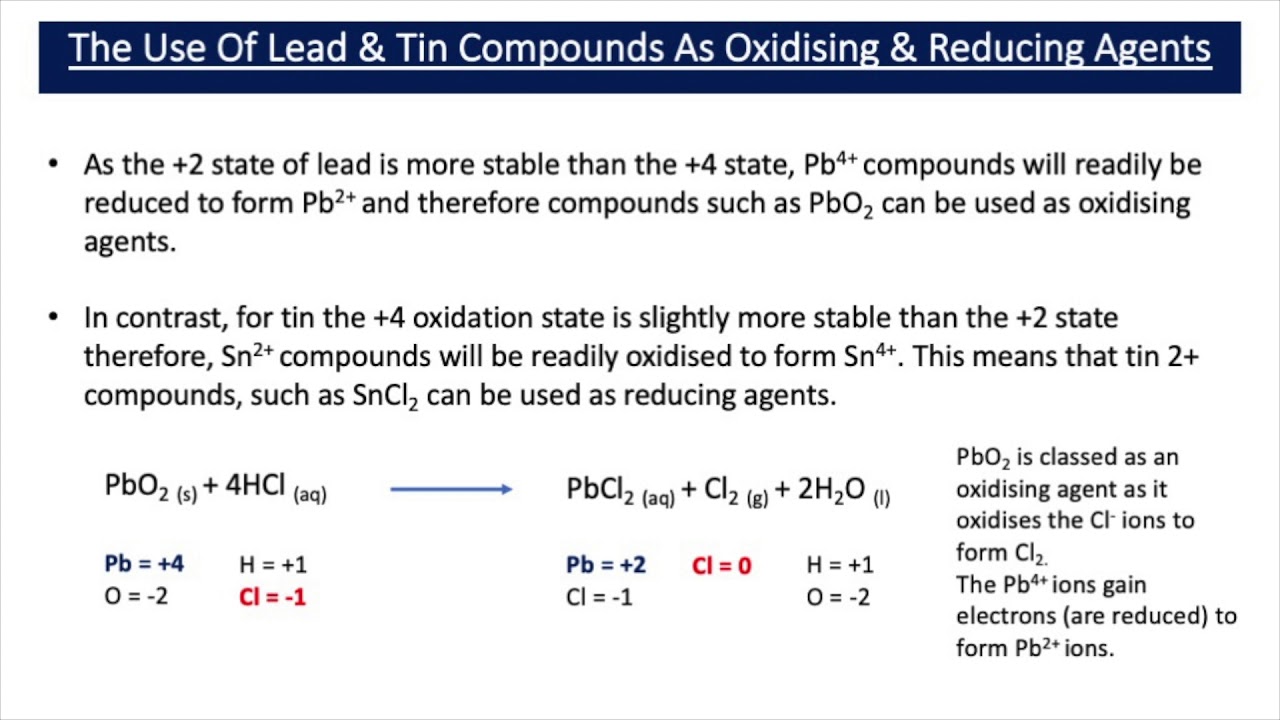 Group IV Oxidation States & The Inert Pair Effect (A2 Chemistry)