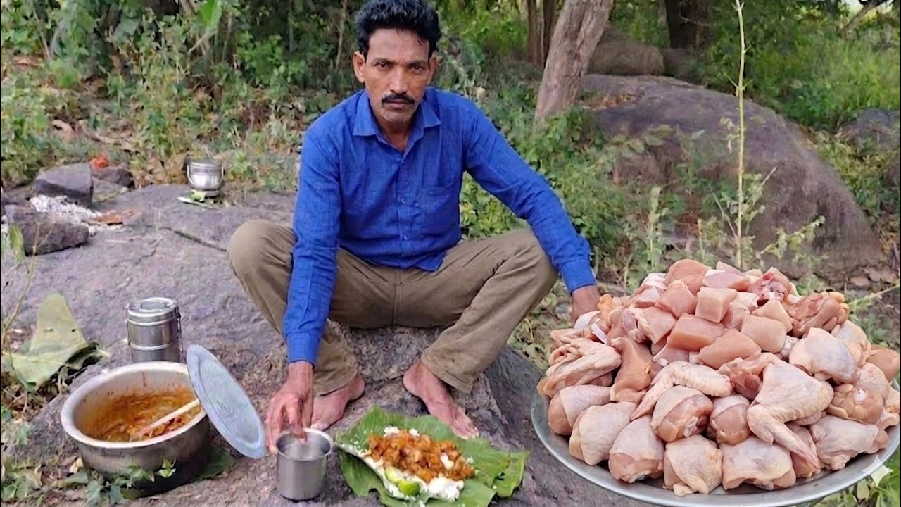 🍗 Village Style Chicken Curry on Chulha | Cooking & Eating