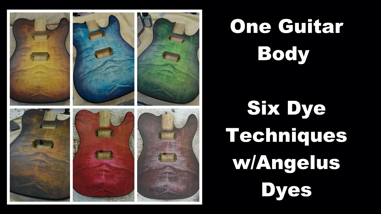 1 Guitar Body - 6 Different Color Stains with Angelus Leather Dyes