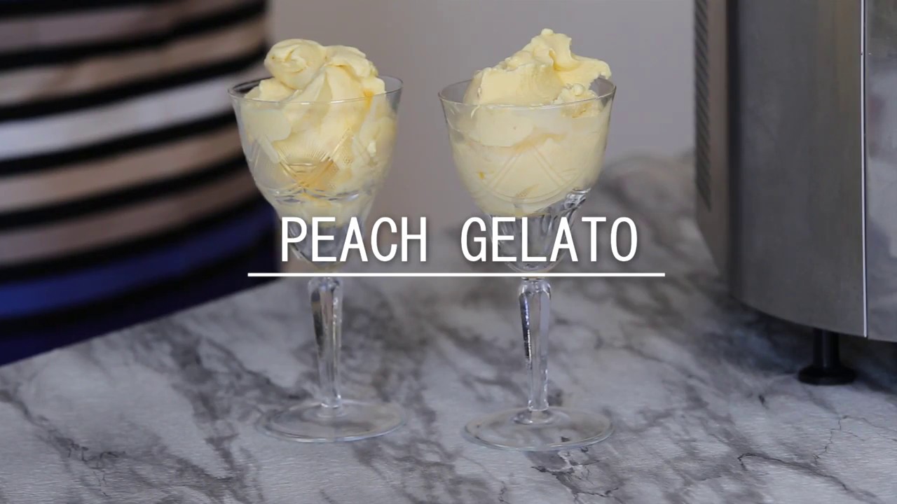 Peach Ice Cream with Musso Mini Icecream Machine