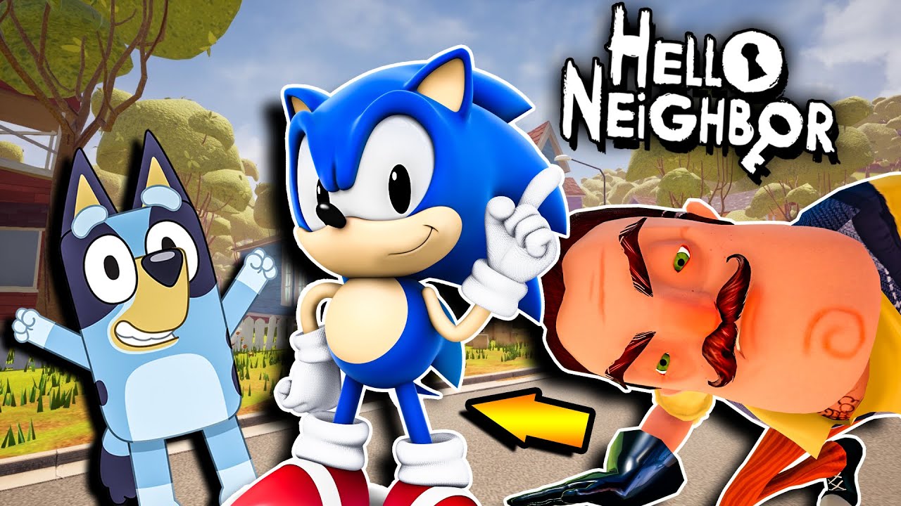 BLUEY vs CLASSIC SONIC | Hello Neighbor Mod