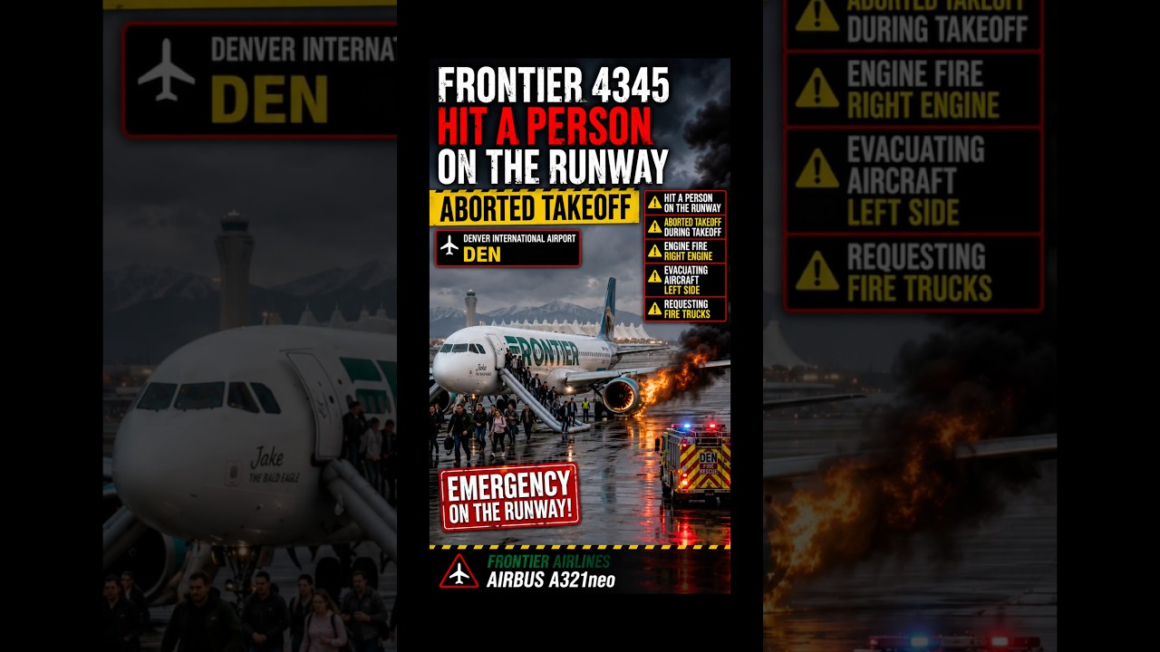 🚨Срочные новости: рейс Frontier 4345 сбил человека на взлетно-посадочной полосе в Денвере, возгор...