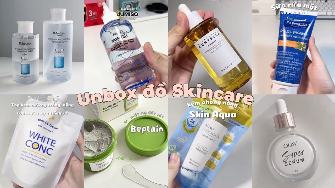 [Shopee Haul] Tổng hợp đồ skincare: sữa rửa mặt, nước tẩy trang, toner, kem dưỡng ẩm...