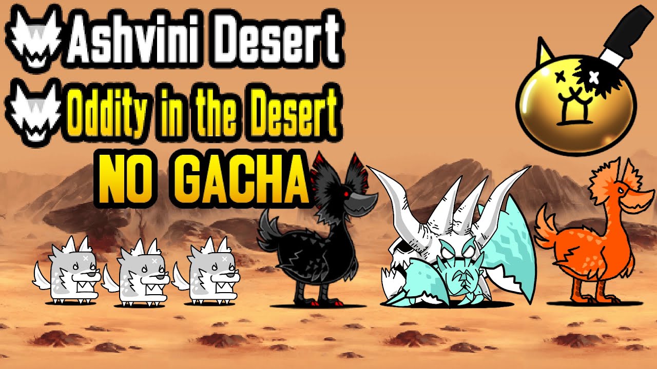 The Battle Cats: Ashvini Desert Area 1-4 and Oddity in the Desert NO GACHA