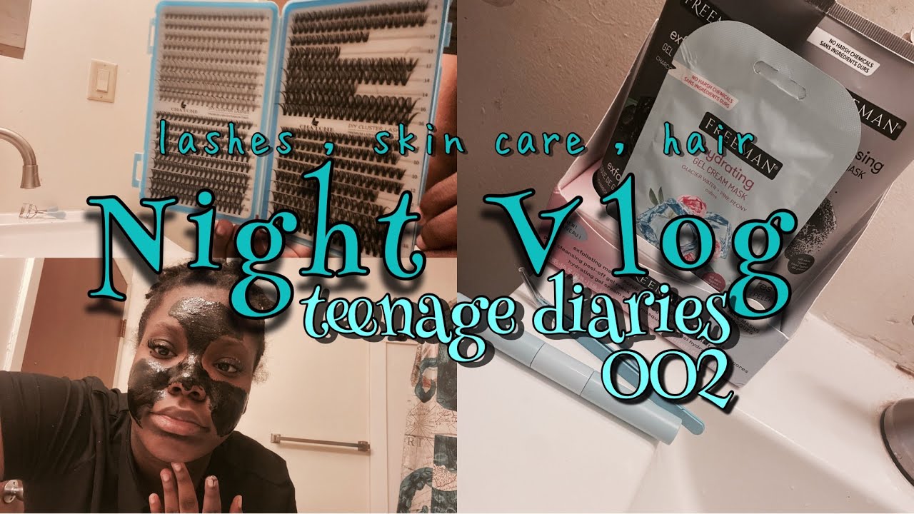 Night vlog  ||Lashes||Hair||Skin care||