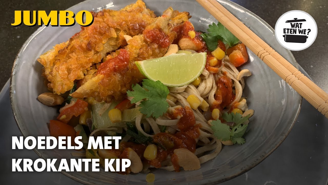 Wat eten we? Noedels met krokante kip