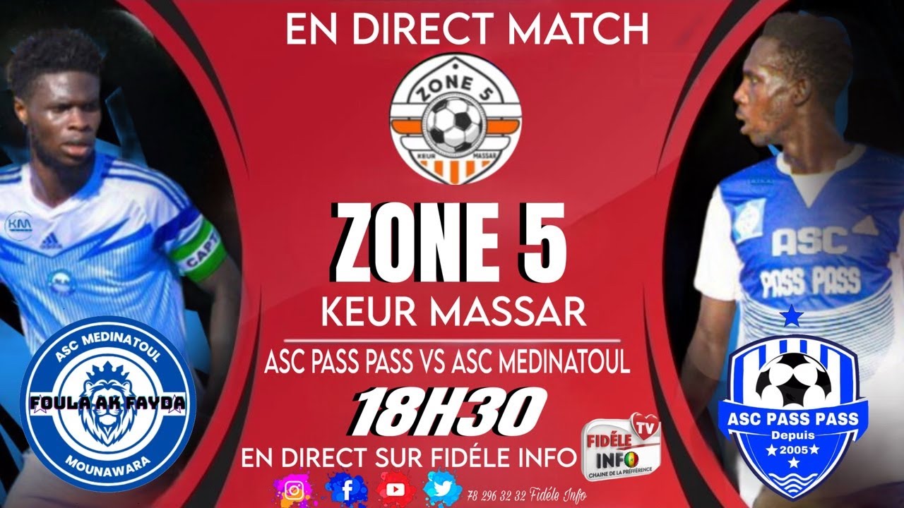 🔴EN DIRECT MATCH NAVETANE 2025 - 1ère journée zone 5: ASC PASS PASS 🆚 ASC MEDINATOUL MOUNAWARA