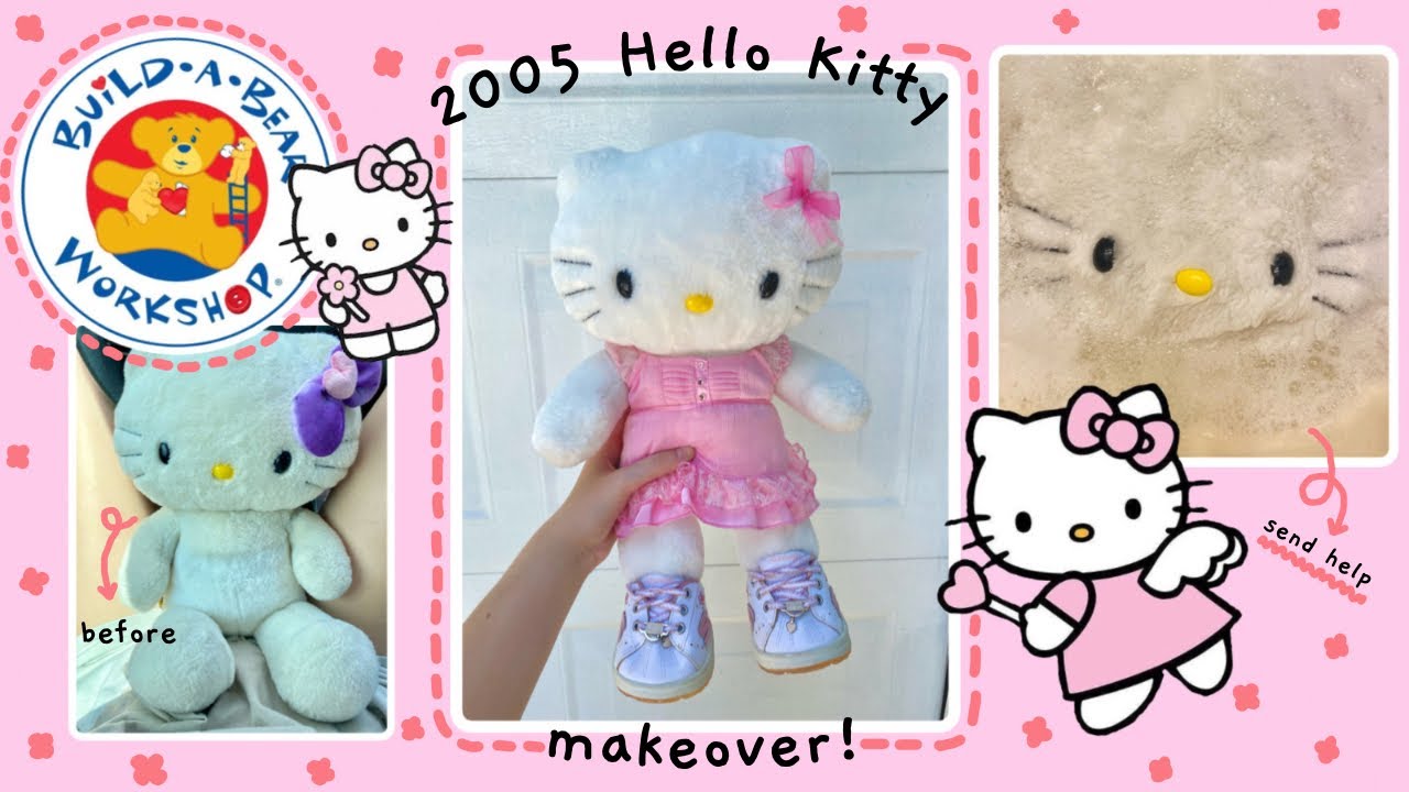 hello kitty build a bear makeover!!♡︎unstuffing♡︎washing♡︎sewing♡︎