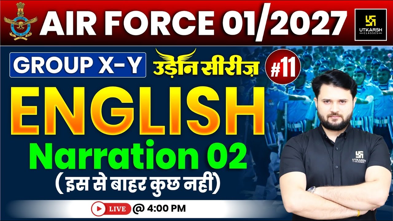 Airforce 01/2027 English 11 | Narration 🚀 | Group X & Y | उड़ान सीरीज़ | Vikas Sir