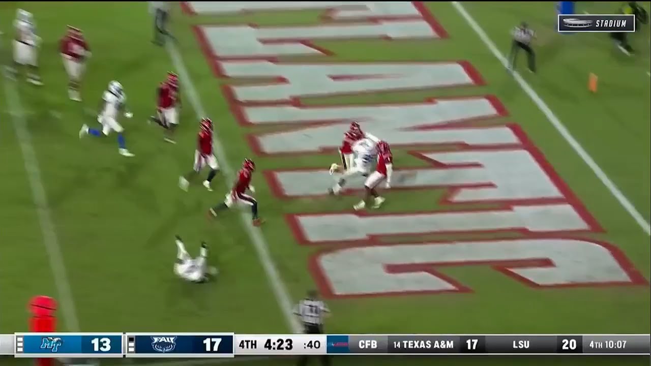 MTSU DL catches game winning touchdown pass against FAU 2021 College Football