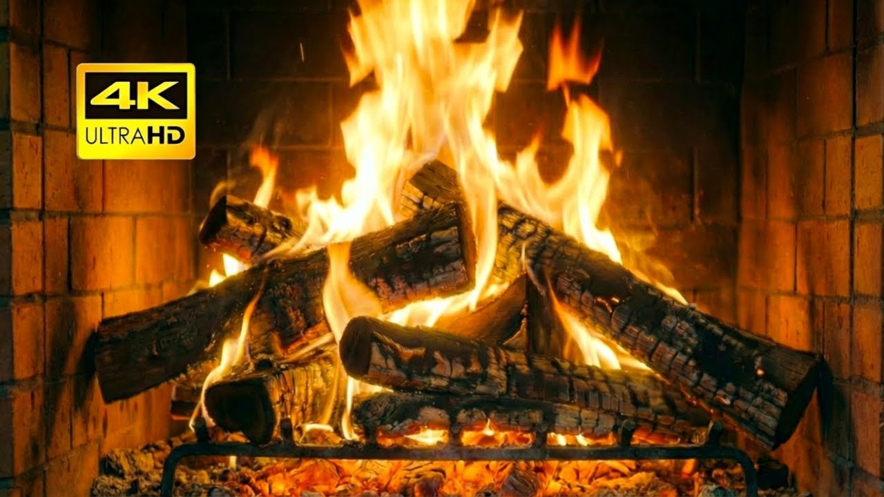 🔥 Cozy Fireplace Ambience ⏐ Crackling Fire Sounds ⏐ Cozy & Peaceful – 4K