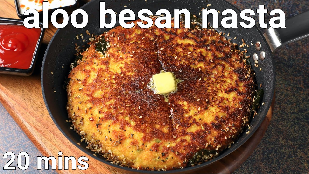 aloo aur besan ka nasta recipe - instant breakfast  | aloo besan snacks | potato chickpea pancake