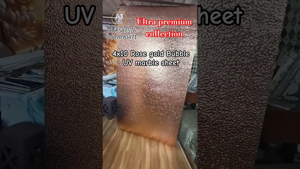 Rose Gold bubble UV Ripple sheet. Now available in A3walldecor coimbatore.
