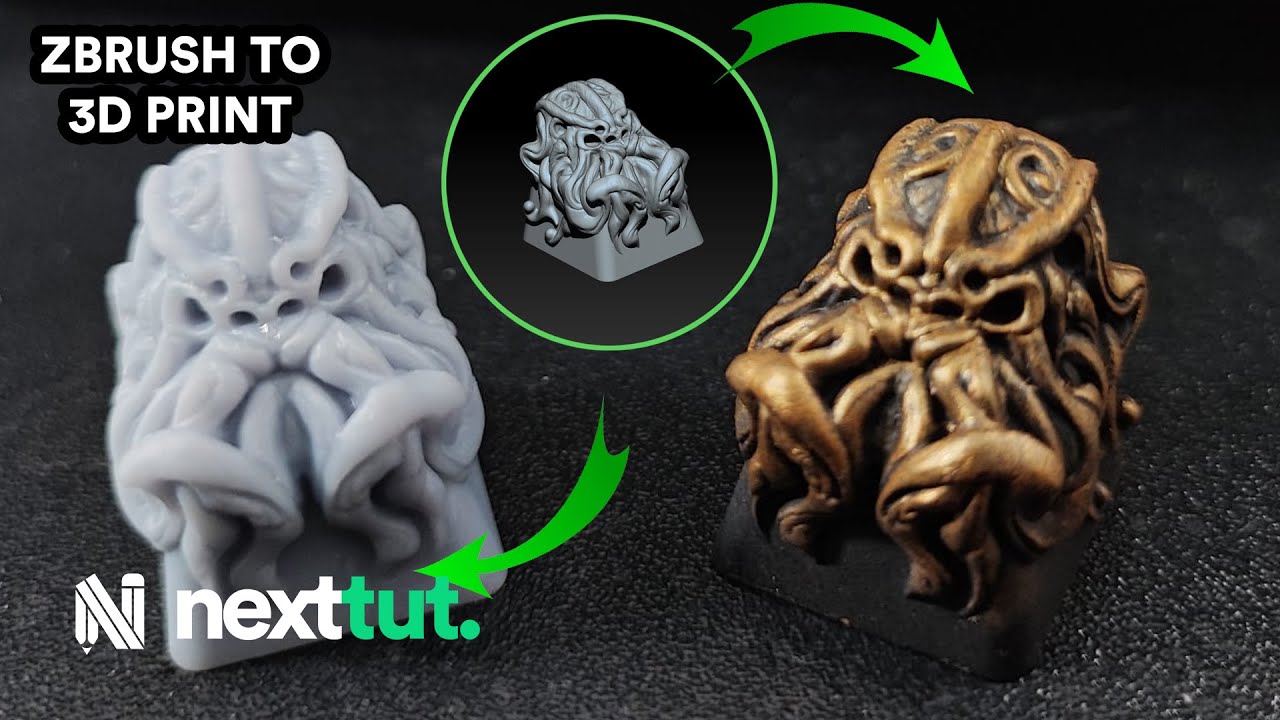 Zbrush Tutorial! Design and Print a KeyCap! | FREE FIle Available!
