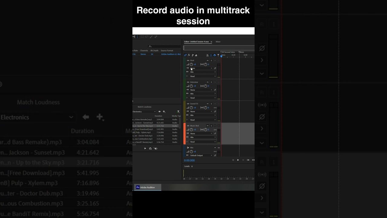 How to Record Audio in Multi-Track Session  | Adobe Audition Tutorial