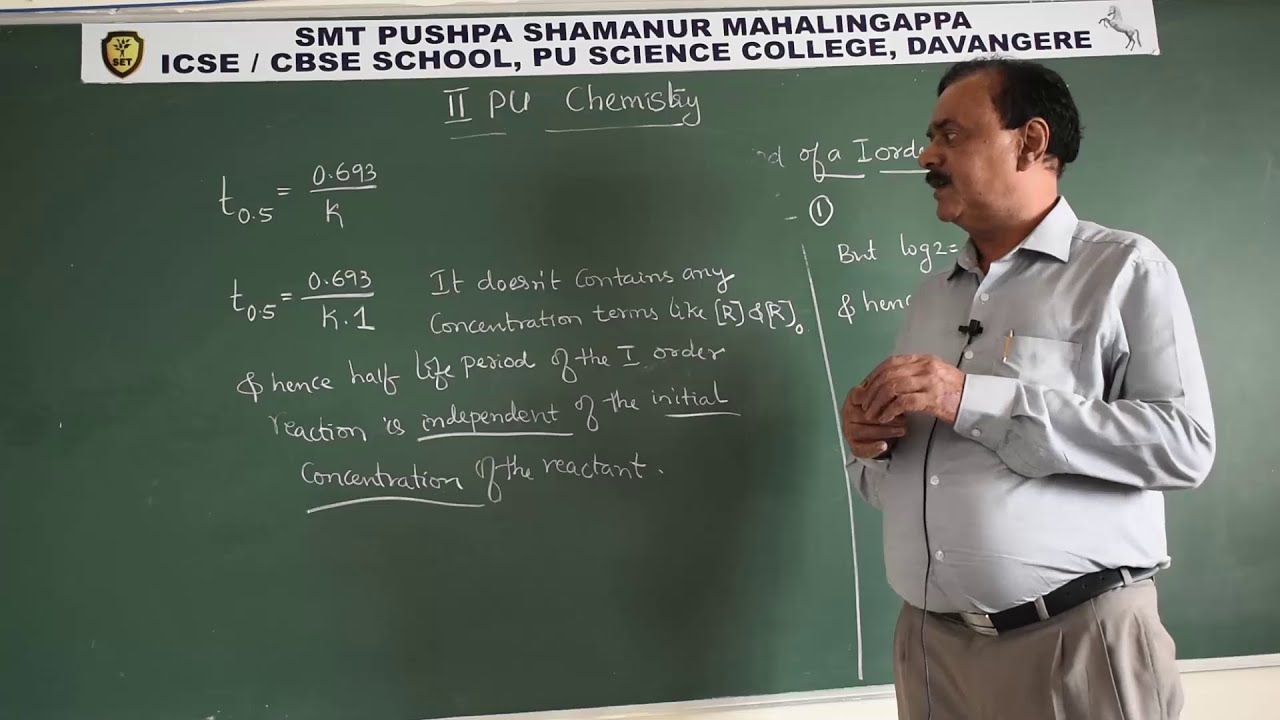 Leading Residential PU Science College in Central Karnataka – SPSMR 09  CHEMICAL KINETICS