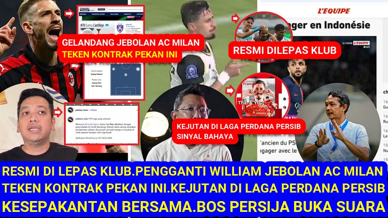 😱RESMI dilepasKlub.Pengganti WilliamJebolan AC Milan.TekenKontrak Pekan Ini.Kejutan Laga Perdana