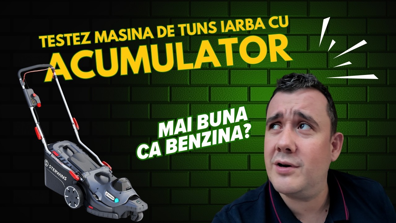 Face fata? Testez masina de tuns iarba pe acumulator. Bate benzinara?