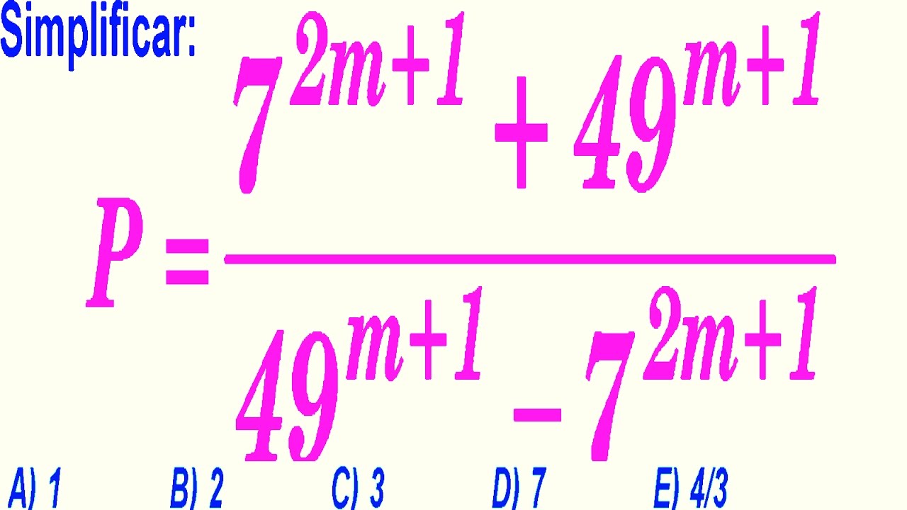 Teoría de Exponentes - Problema Resuelto - Examen de Admisión a La Universidad -  Álgebra Rubiños