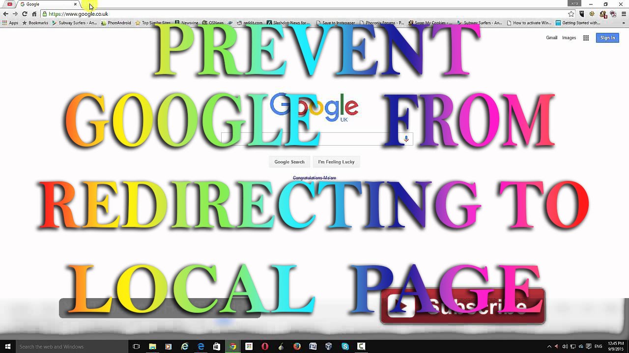 How to prevent Google from redirecting to Local Home Page