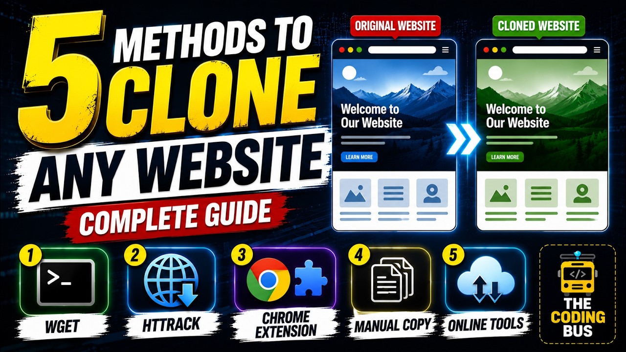 5 Methods to Clone ANY Website (Complete Guide) | The Coding Bus