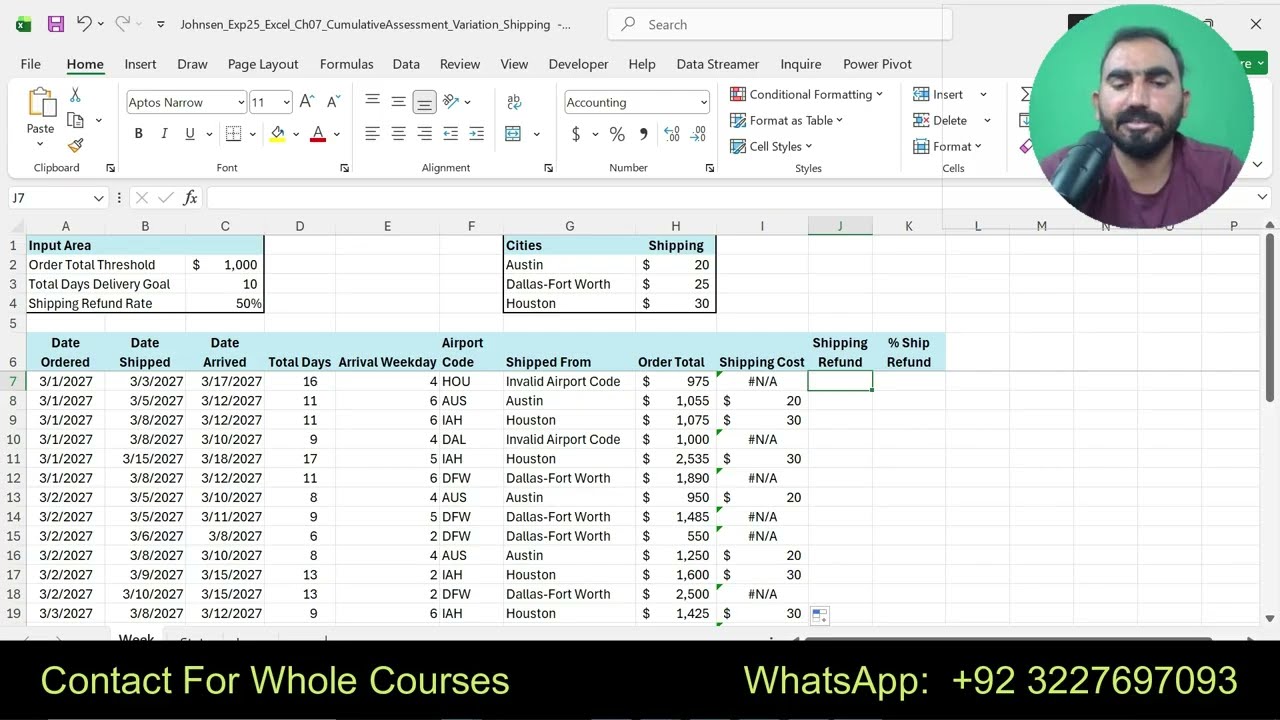 Exp25 Excel Chapter 7 CumulativeAssessment Shipping | Phone Accessories Sales | Exp25 Excel ch07