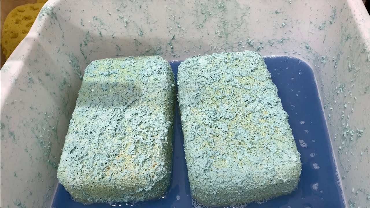 ⚗️ Playing in Waste-Paste ⚗️ + A Relaxing Rinse - sponge ASMR