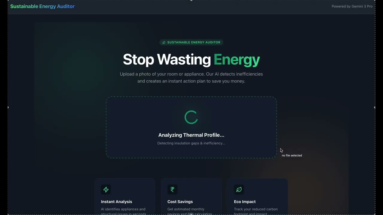 Sustainable Energy Auditor Demo Video