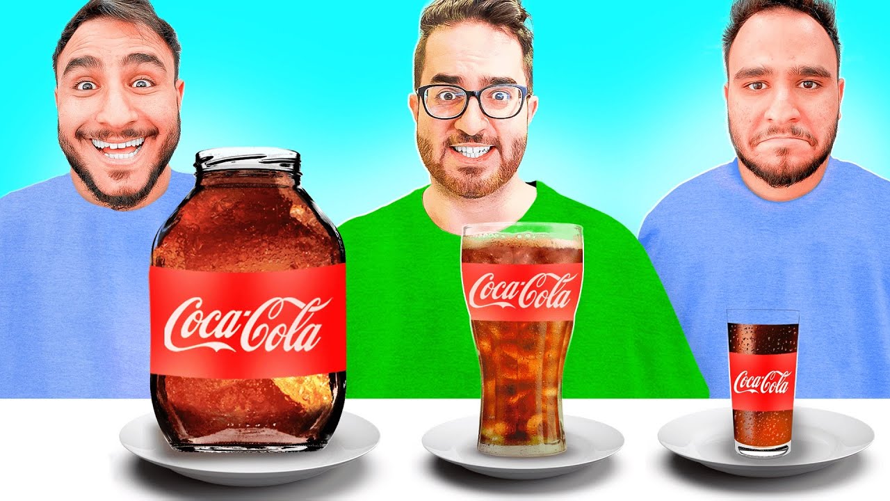 تحدي تاكل قطعة صغيره أو كبيره من الطعام 🍟🔥 (جانا مغص قوي 😭💔)