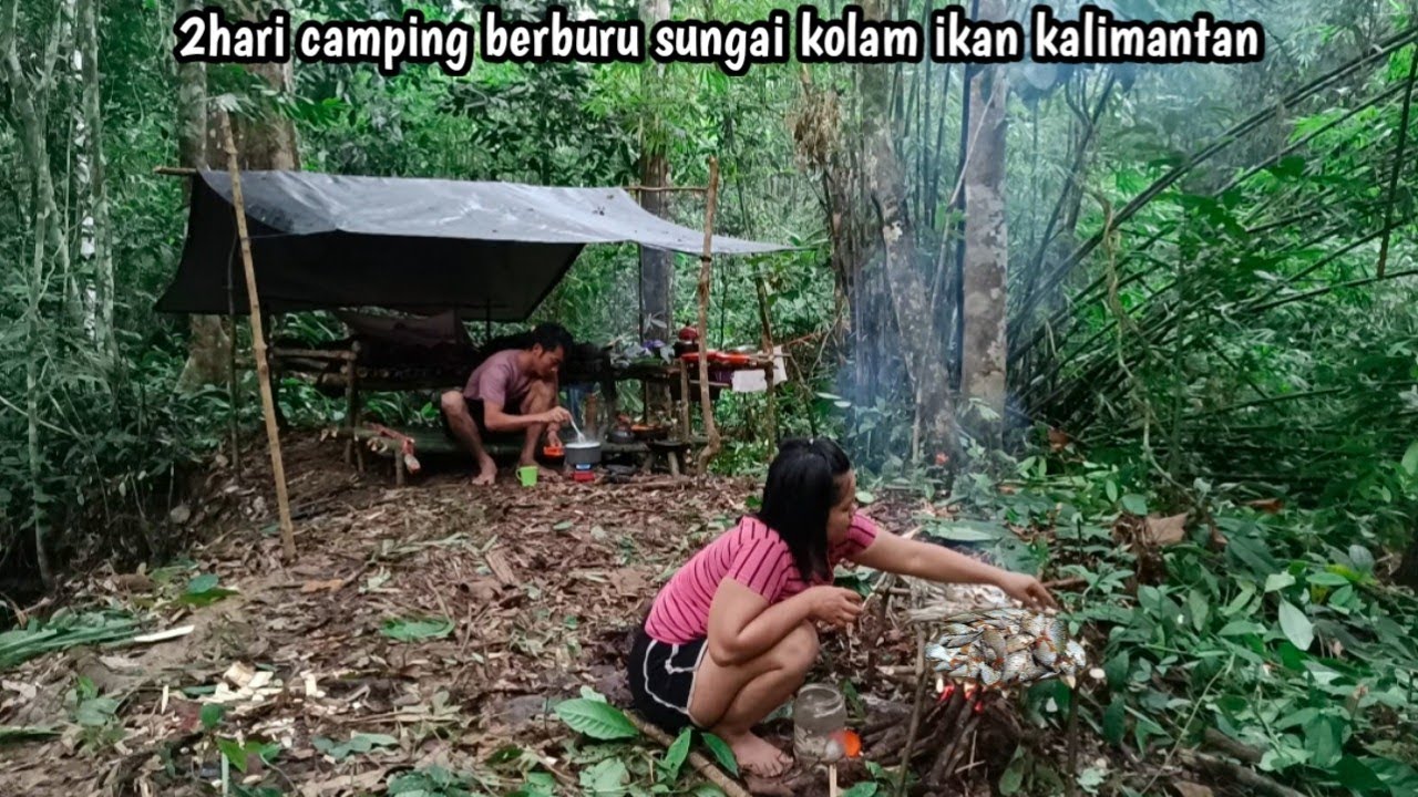 2 hari camping berburu sungai kolam ikan kalimantan
