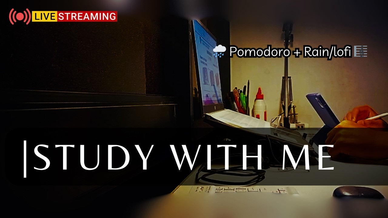 SWM 📚 STUDY WITH ME | estudia y/o trabaja conmigo 6 horas | POMODORO 45'⏱10' |🌧 RAIN - CHILL MUSIC