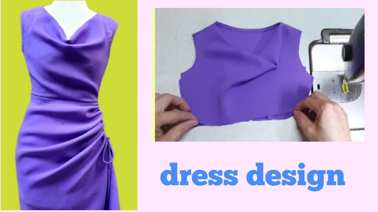 Hướng dẫn cắt may váy cổ đổ rất thời trang, chi tiết dễ dàng với cả người mới bắt đầu |Lena Sewing