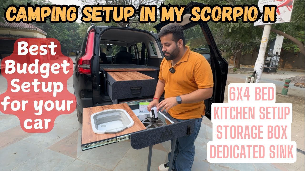 Bed and Kitchen Setup in my Scorpio N | COMPLETE CARAVAN SETUP FOR CAMPING ⛺️