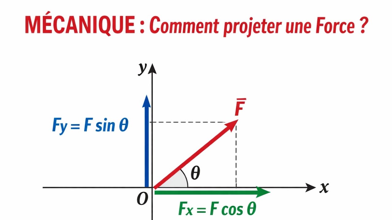 MÉCANIQUE : Comment projeter une Force sur un système d'axes ?