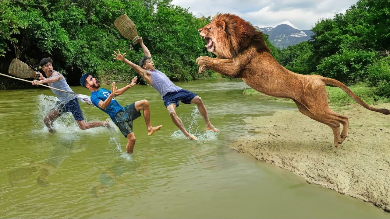 Lion Attack Man in Forest | Lion Attack Hunter | Lion Attack Stories Part 4