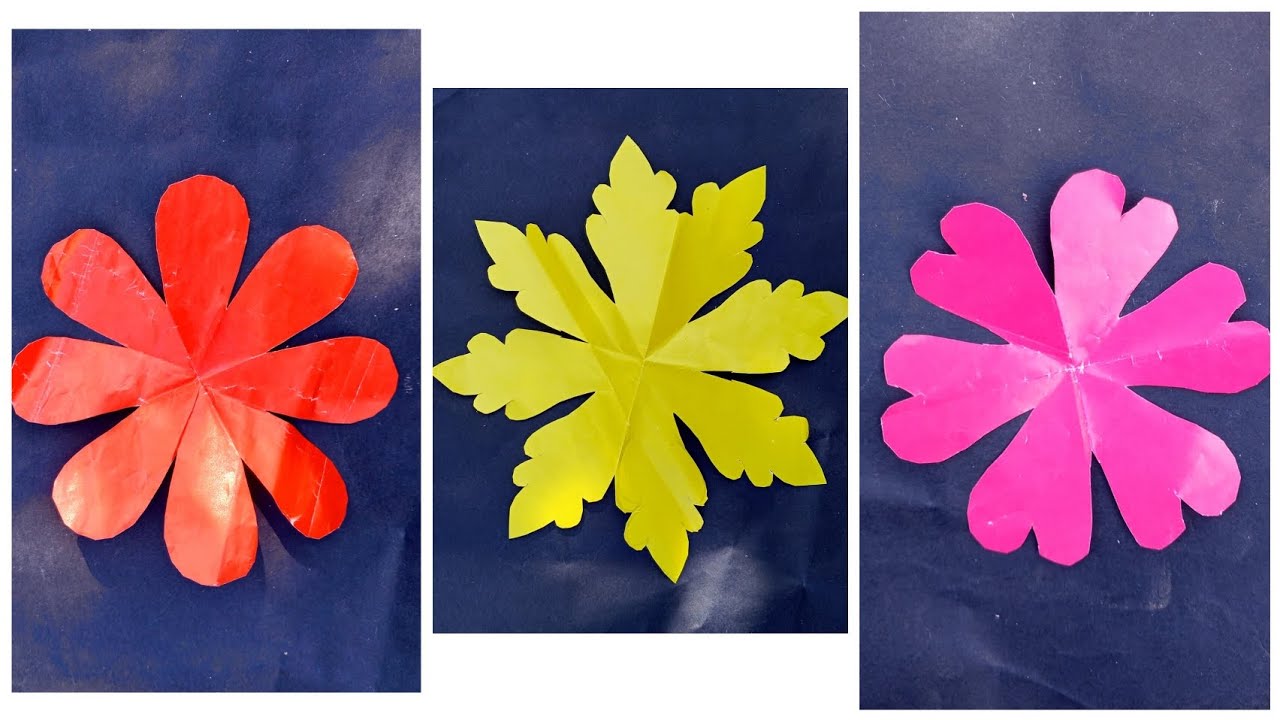 3 easy paper flowers | different type of flowers from paper |DIY  paper flower making ideas 