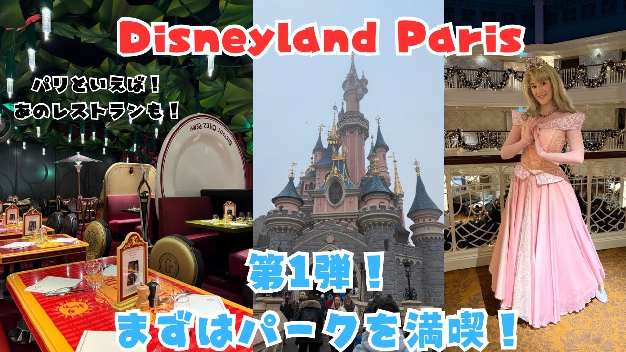 【DisneyVlog】ディズニーランド・パリへ！ショーやプリンセスとのグリーティング、レミーのレストランを楽しみました！
