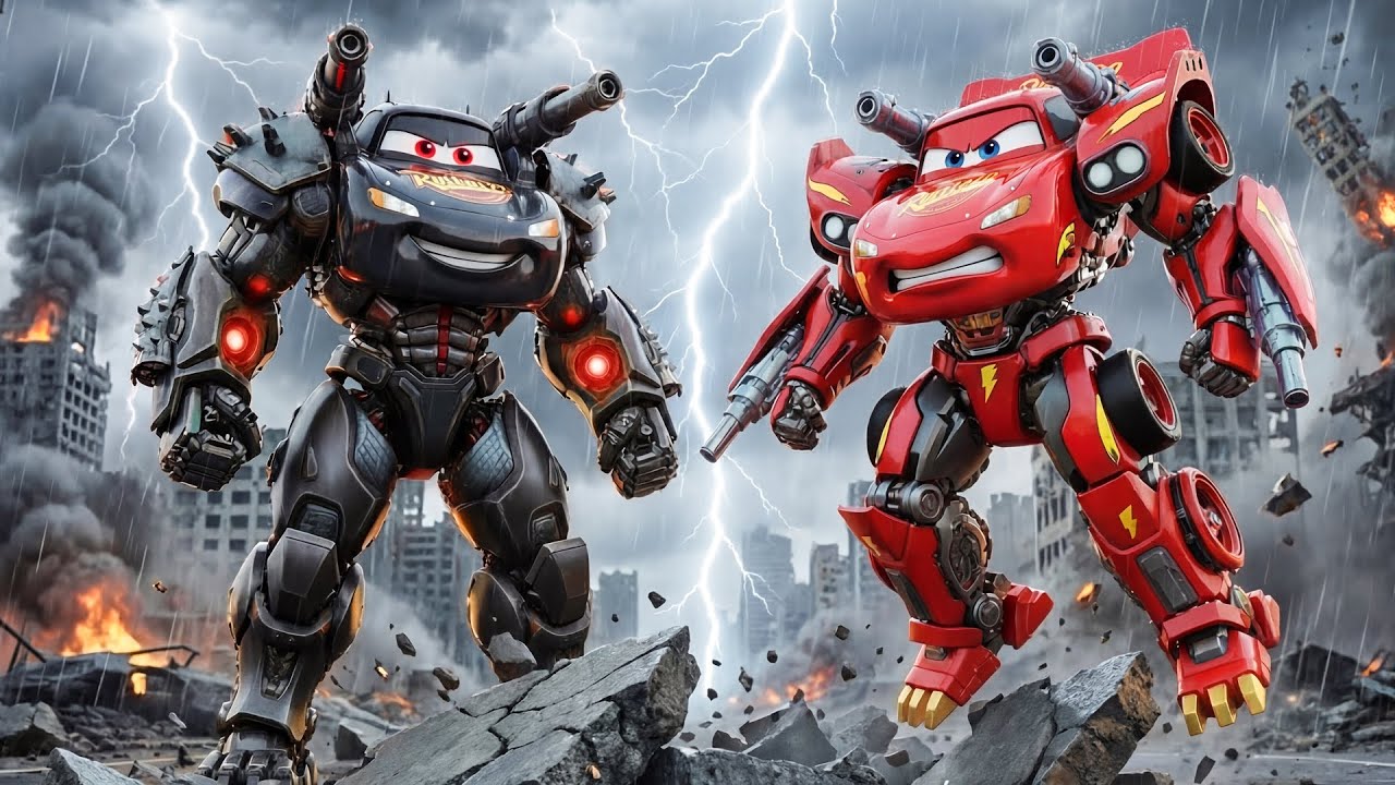 Epic Clash: McQueen Battles Robot in a Cinematic War! | Ai Cat Story