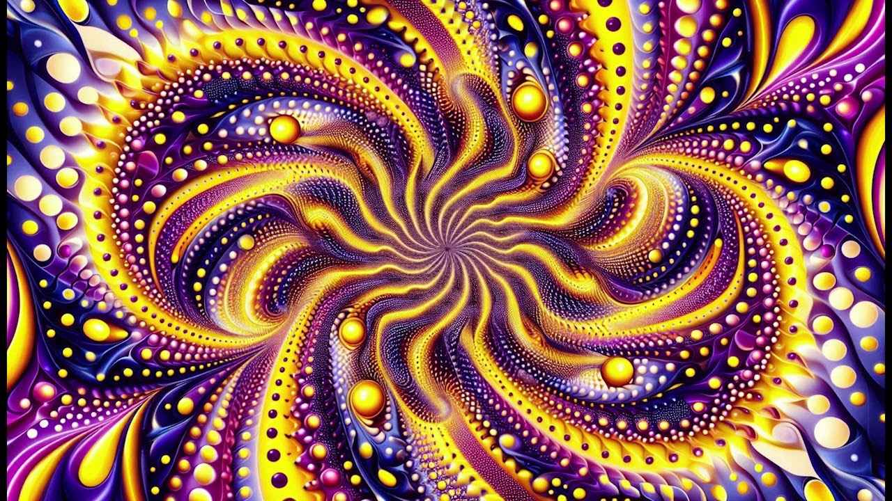 3 Image Slideshow / Trippy Psychedelic Yellow Purple Wallpaper / Background