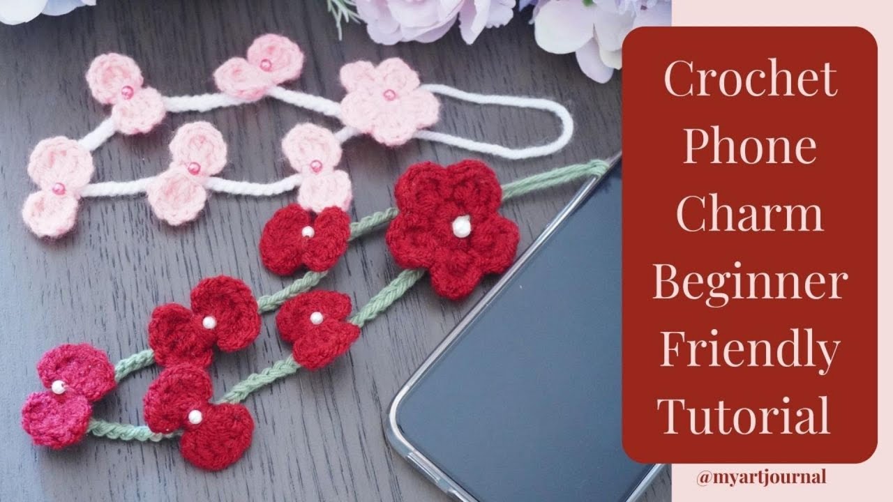 DIY Crochet Phone Charm tutorial for beginners #crochet #phonecharm #handmade #beginnerfriendly #diy