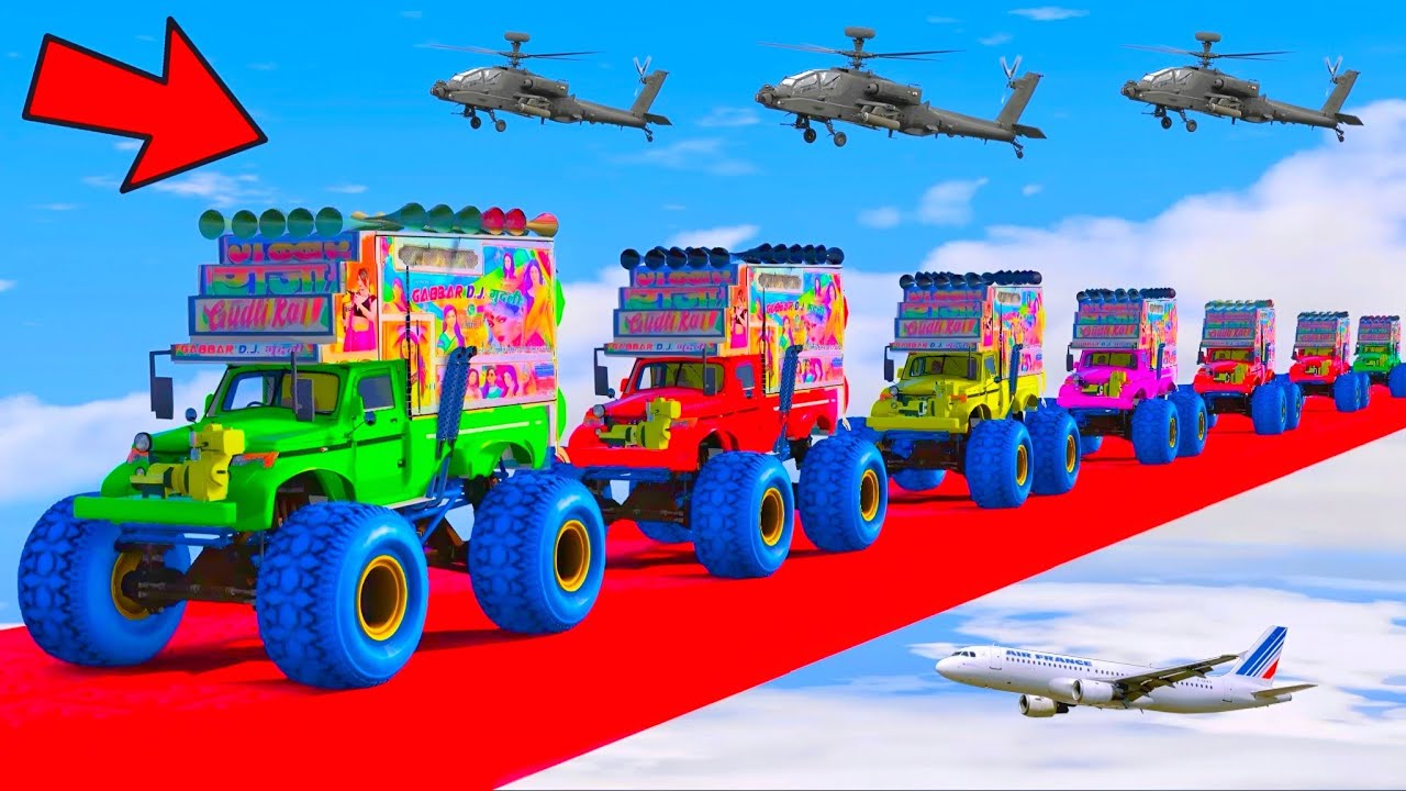 GTA-5 World's Highest 😲😳😱दुनिया का सबसे ऊंचा !! IMPOSSIBLE SUPER MEGA RAMP 😲😱 CHALLENGE !! INDIAN DJ