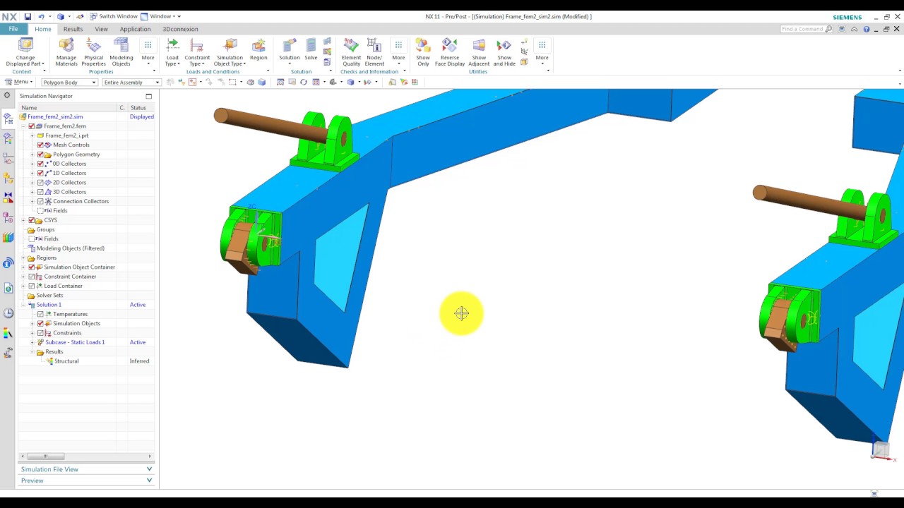 NX SOL101 Load Frame Simulation